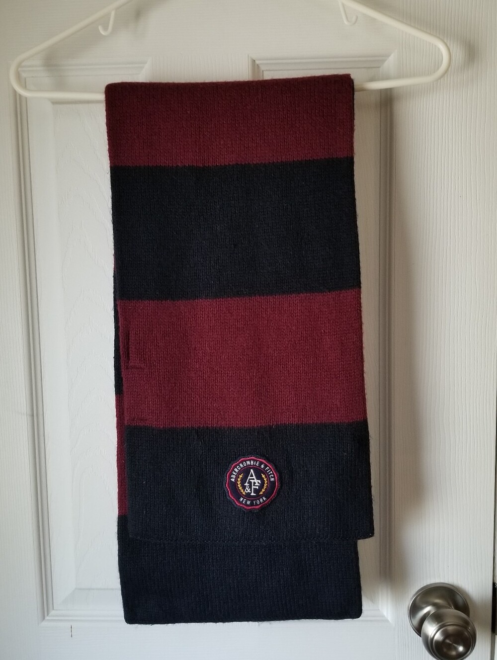❗Vintage Abercrombie & Fitch Y2K Maroon Navy Winter Scarf❗